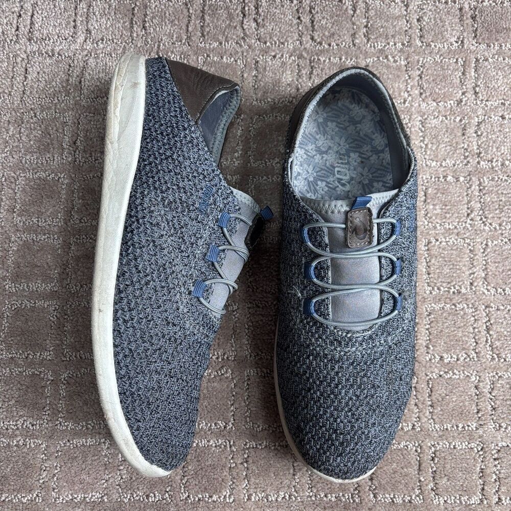 OluKai Alapa Li Sneakers Mens 9.5 Gray Mesh Leather Casual Athletic Slip On